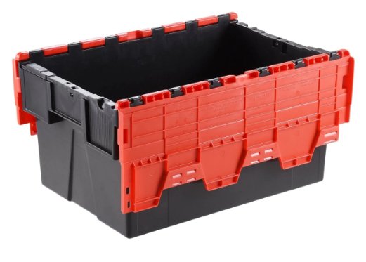 Attached Lid Euro Storage Container With Coloured Lids - UK Pallet Racking