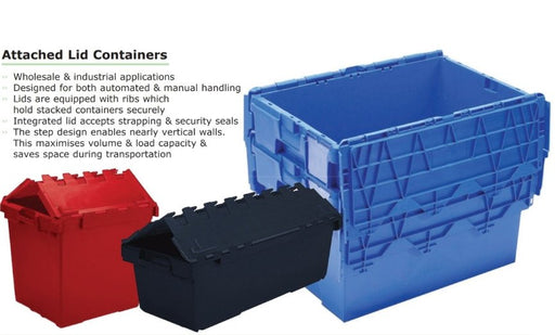 Attached Lid Storage Container - UK Pallet Racking