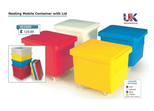 Nesting Mobile Container With Lid - UK Pallet Racking