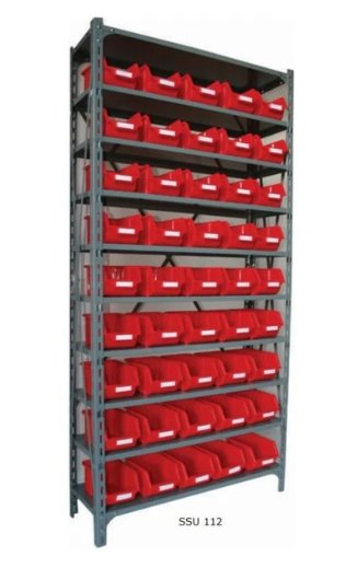 Shelf Unit with Storage Bins - UK Pallet Racking