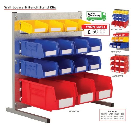 Wall Louvre & Bench Stand Kits - UK Pallet Racking