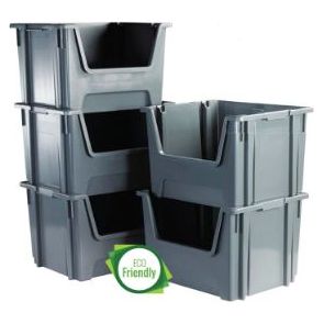 Extra Large Stacking & Nesting Storage Containers 5 Pack - UK Pallet Racking