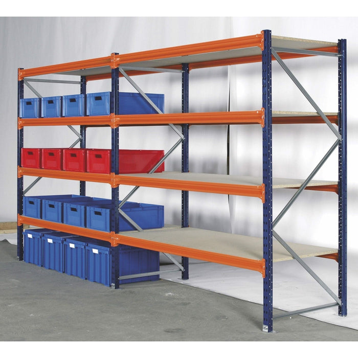 Longspan Racking Bay 4 Shelf 1.5m (High) x 2m (Wide) 1.2m (Deep) - UK Pallet Racking